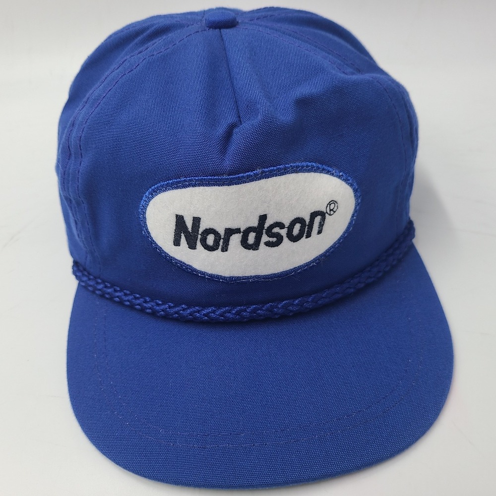 Vintage Nordson‎ Hat Strapback Imperial Rope Blue Patch Corporation Adjustable